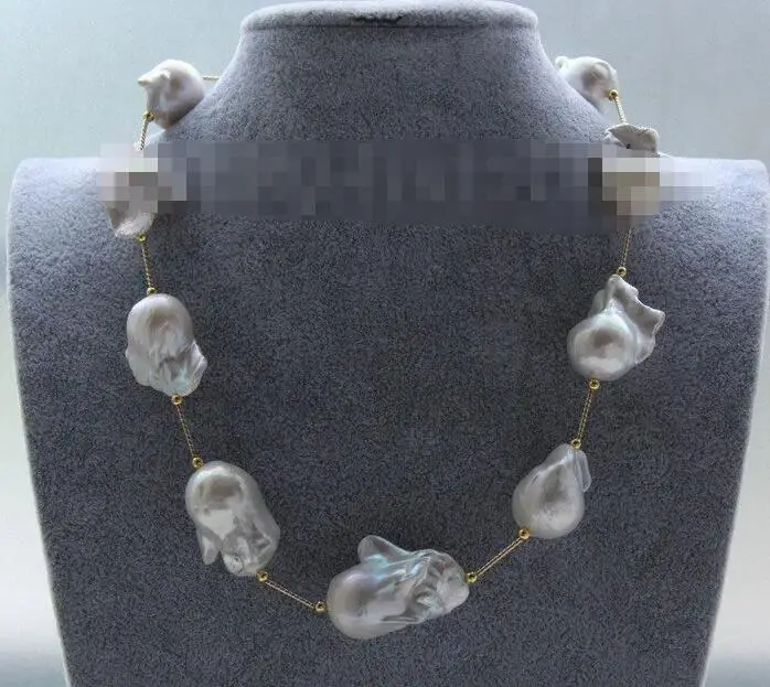 stunning NEW 20" 26mm baroque white Reborn keshi pearls necklace magnet clasp | Украшения и аксессуары
