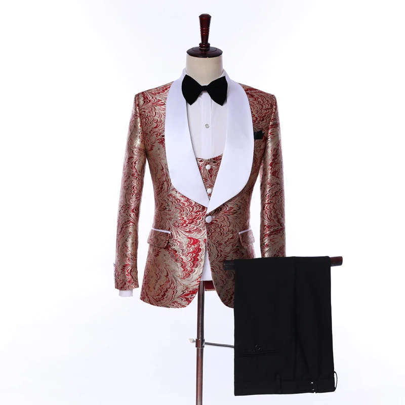 New fashion Slim Fashion Men's Wedding Set Stage Dress Pattern Blazer Print Clothing Suit Jacket Vest Pants
New fashion Slim Fashion Men's Wedding Set Stage Dress Pattern Blazer Print Clothing Suit Jacket Vest Pants