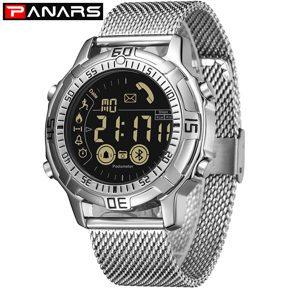 PANARS Sport Bluetooth Digital Wristwatches Fashion Smart Watch Men Pedometer Calorie Remote Camera LED Military Watches Relogio
PANARS Sport Bluetooth Digital Wristwatches Fashion Smart Watch Men Pedometer Calorie Remote Camera LED Military Watches Relogio