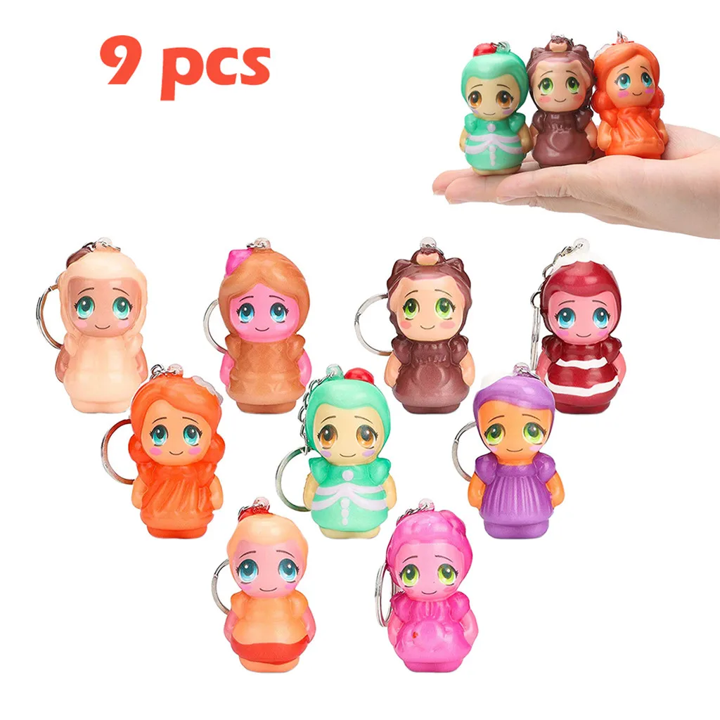 9pcs Squishy Slow Rising Little Doll Squishies Scented Stress Relief Kids Gift Keychain L420
9pcs Squishy Slow Rising Little Doll Squishies Scented Stress Relief Kids Gift Keychain L420