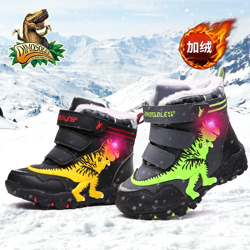 Dinoskulls Little Kids Winter Boots Shoes Boys Led Lighted Children Snow Boots Leather Warm Fleece Glowing Dinosaur T-rex Shoes
Dinoskulls Little Kids Winter Boots Shoes Boys Led Lighted Children Snow Boots Leather Warm Fleece Glowing Dinosaur T-rex Shoes