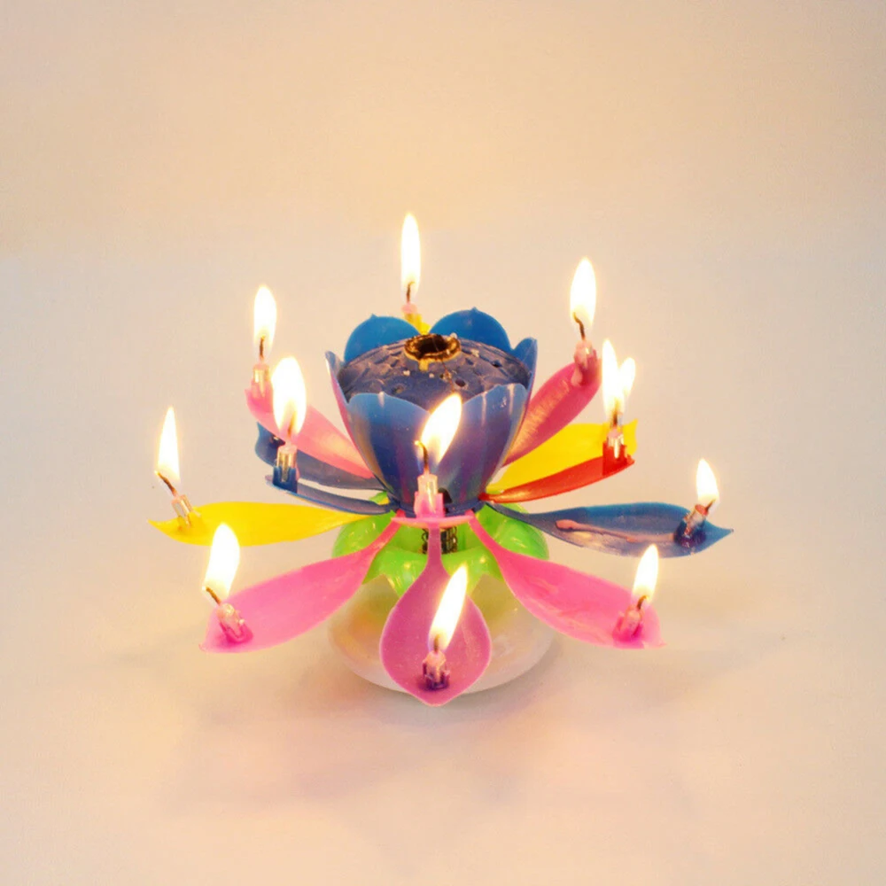 1pcs Beautiful Blossom Lotus Flower Candle Birthday Party Cake Music Sparkle Cake Topper Rotating Candles Decoration
1pcs Beautiful Blossom Lotus Flower Candle Birthday Party Cake Music Sparkle Cake Topper Rotating Candles Decoration