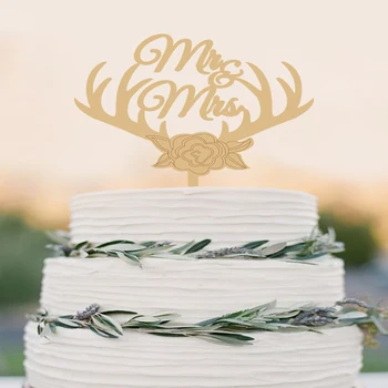 Wedding Cake Topper Deer Antlers Mr Mrs Monogram Initial Cake Topper 
Wedding Cake Topper Deer Antlers Mr Mrs Monogram Initial Cake Topper
