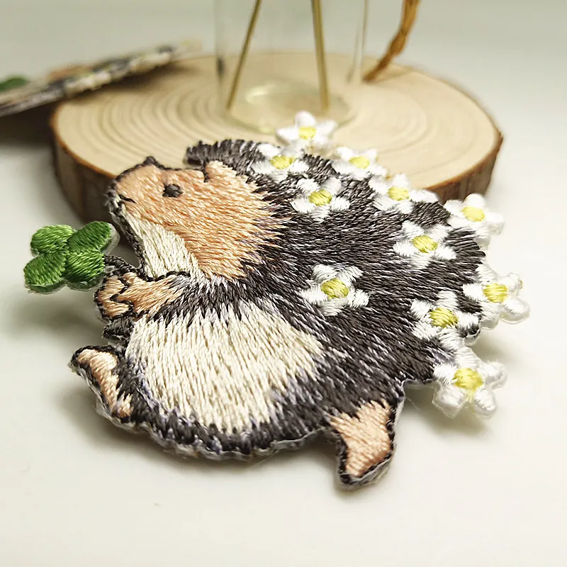 Embroidered Hedgehog Patches Cute Animal Patch (1)