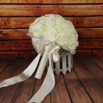 Bridal Bouquet Artificial Foam Rose Flowers Wedding Bouquet with Pearls Rhinestone Lace Satin Ribbons Bow Party Favor Supplies
Bridal Bouquet Artificial Foam Rose Flowers Wedding Bouquet with Pearls Rhinestone Lace Satin Ribbons Bow Party Favor Supplies