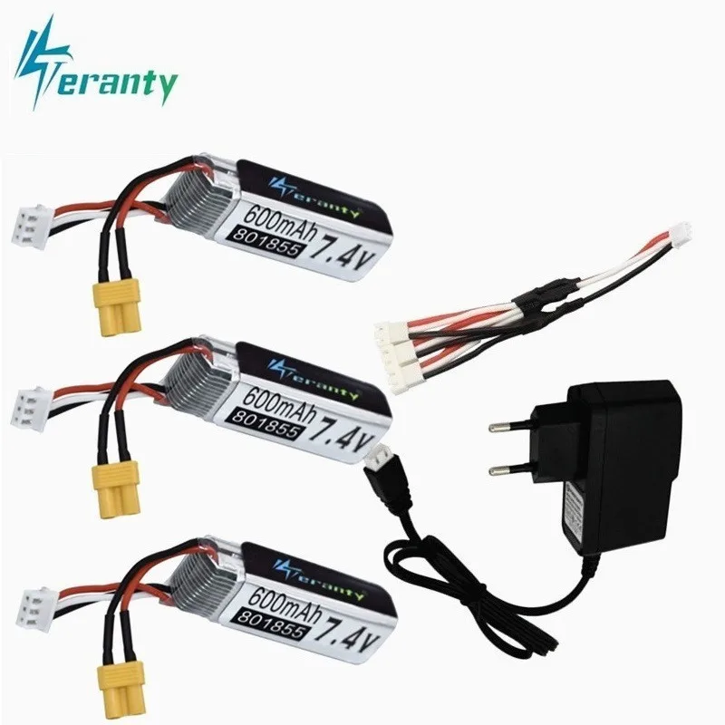 7 4 V 600mAh 801855 Lipo батарея зарядное устройство наборы для XK K130 RC шесть-way бесщеточный