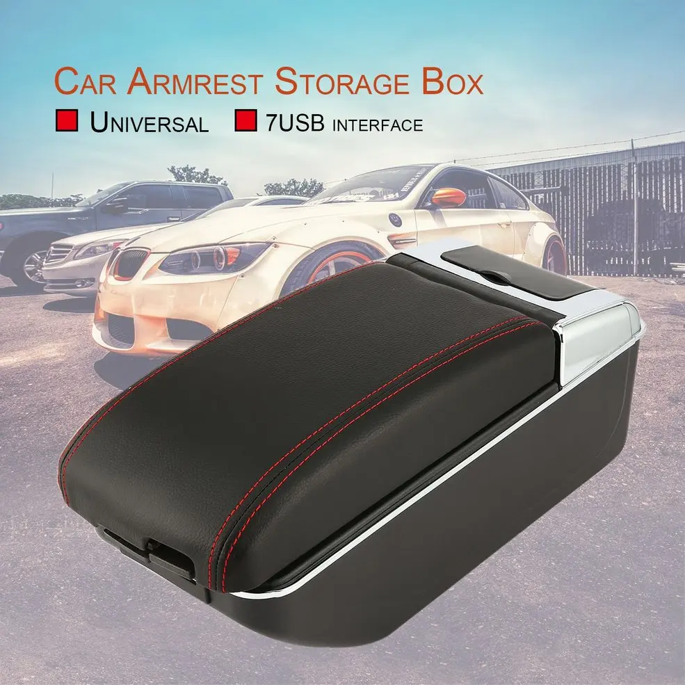 Universal Car Armrest Storage Box with 7 USB Ports Centre Center Console Arm Rest PU Leather Auto Car Styling Tool
Universal Car Armrest Storage Box with 7 USB Ports Centre Center Console Arm Rest PU Leather Auto Car Styling Tool