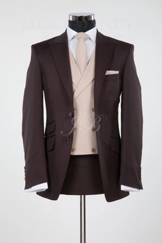 Popular Mens Suits Groomsmen Peak Lapel Groom Tuxedos Brown Wedding Best Man Suit (Jacket+Pants+Tie+Vest) A42
Popular Mens Suits Groomsmen Peak Lapel Groom Tuxedos Brown Wedding Best Man Suit (Jacket+Pants+Tie+Vest) A42