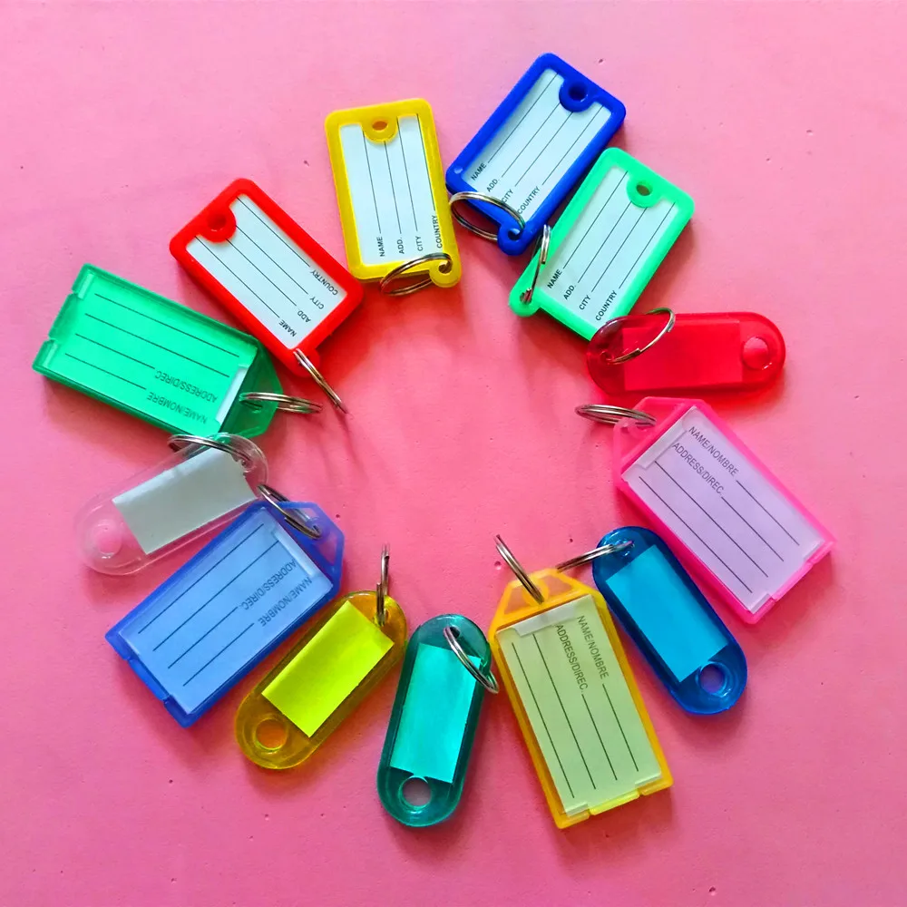 Hot 1 Pcs Colorful Plastic Key Fobs Luggage ID Card Name Label Tag Keyring Classification Key Chains ID Label for hotel
Hot 1 Pcs Colorful Plastic Key Fobs Luggage ID Card Name Label Tag Keyring Classification Key Chains ID Label for hotel