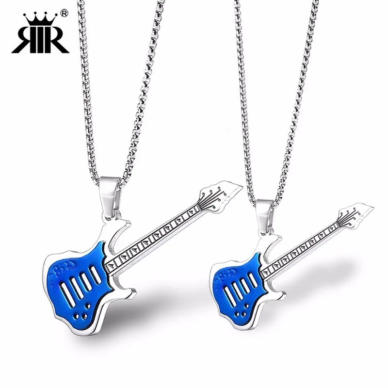 RIR Rock Guitar Necklace Pendant Men Stainless Steel Electric Guitar Pendant Hip Hop Jewelry For Music Lover
RIR Rock Guitar Necklace Pendant Men Stainless Steel Electric Guitar Pendant Hip Hop Jewelry For Music Lover