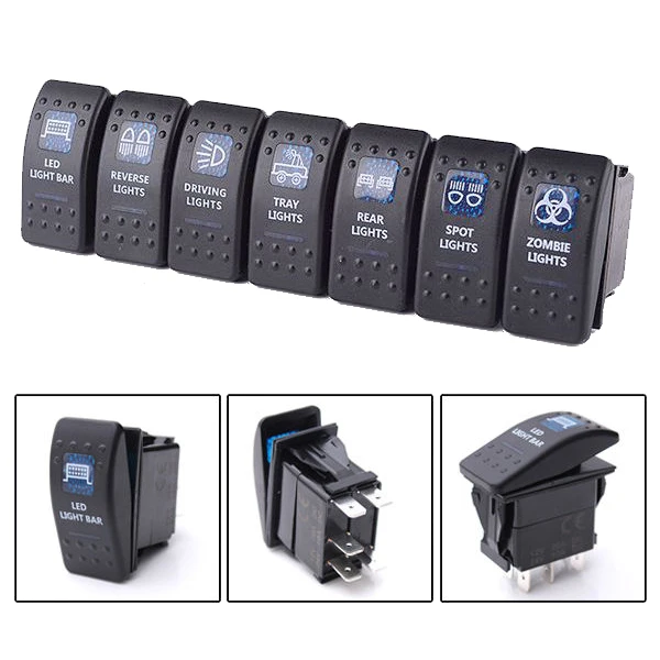 High Quality 7PCS 12V 20A Bar 5 Pin Rocker Toggle Switch Blue LED Light Car Boat
High Quality 7PCS 12V 20A Bar 5 Pin Rocker Toggle Switch Blue LED Light Car Boat