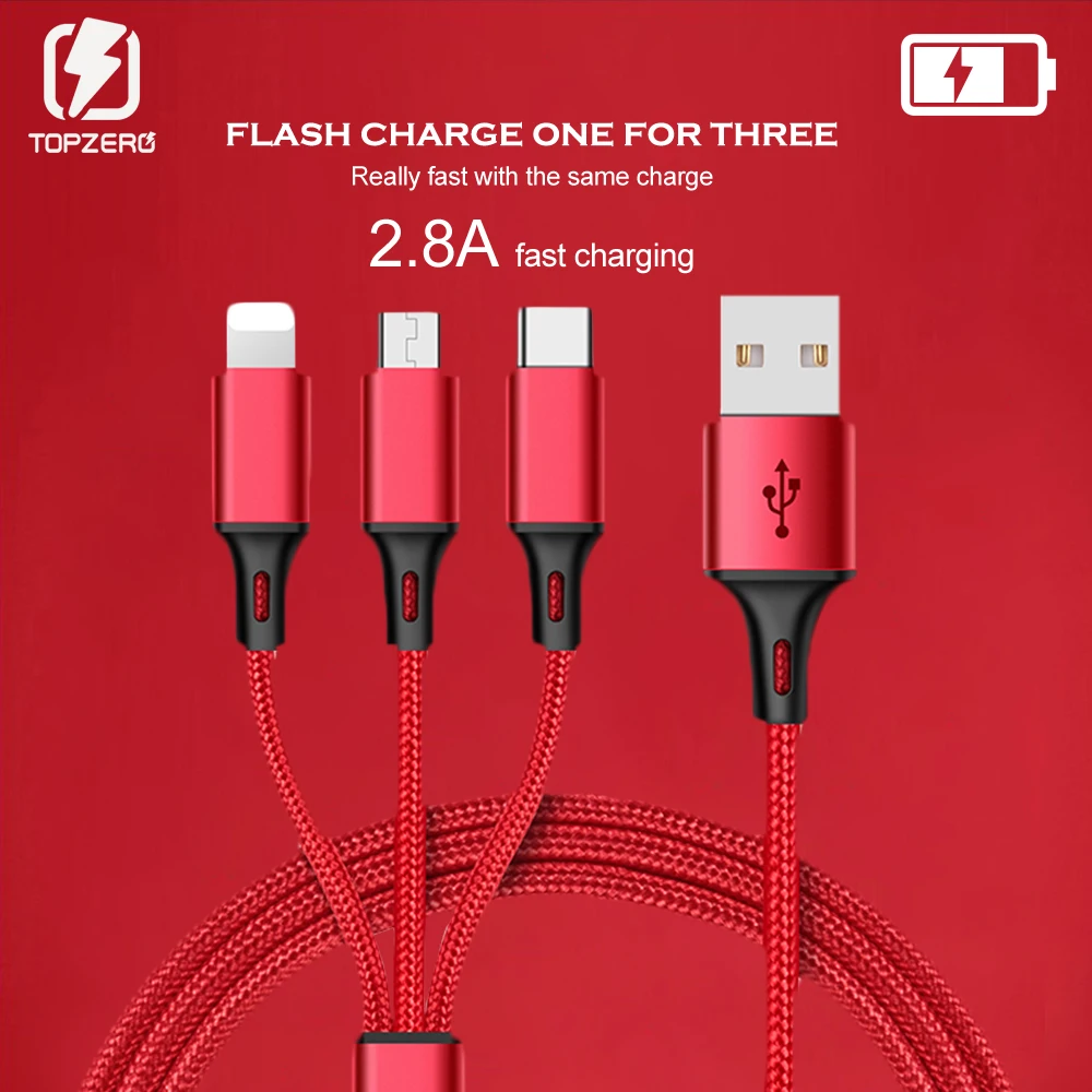 3 in 1 Micro USB Cable For Android USB TypeC Mobile Phone Cables 8Pin For iPhone 8 X 7 6 6S xs Charger Fast Charging Cables Cord
3 in 1 Micro USB Cable For Android USB TypeC Mobile Phone Cables 8Pin For iPhone 8 X 7 6 6S xs Charger Fast Charging Cables Cord