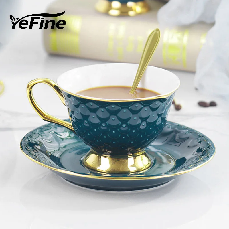 YeFine Ceramic Coffee Cups Set Small European Luxury Creative Gift For Lovers Golden Silver Design Porcelain Tea Cup Set
YeFine Ceramic Coffee Cups Set Small European Luxury Creative Gift For Lovers Golden Silver Design Porcelain Tea Cup Set