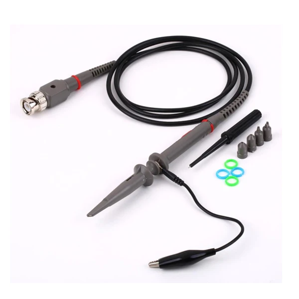 2Pcs/Set P6100 BNC Oscilloscope Probe Kit High Precision DC-100MHz 1X 10X Oscilloscope Tester Scope Clip Probe
2Pcs/Set P6100 BNC Oscilloscope Probe Kit High Precision DC-100MHz 1X 10X Oscilloscope Tester Scope Clip Probe