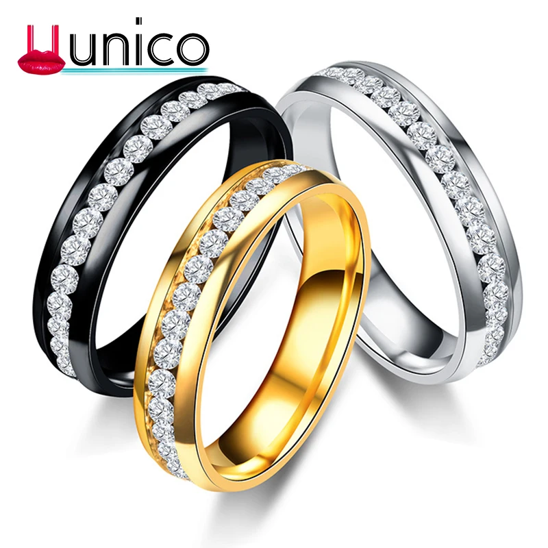 UUNICO 2018 AAA Zircon Engagement Rings for women Wedding rings female Jewelry bague femme Steel color/black/Gold
UUNICO 2018 AAA Zircon Engagement Rings for women Wedding rings female Jewelry bague femme Steel color/black/Gold