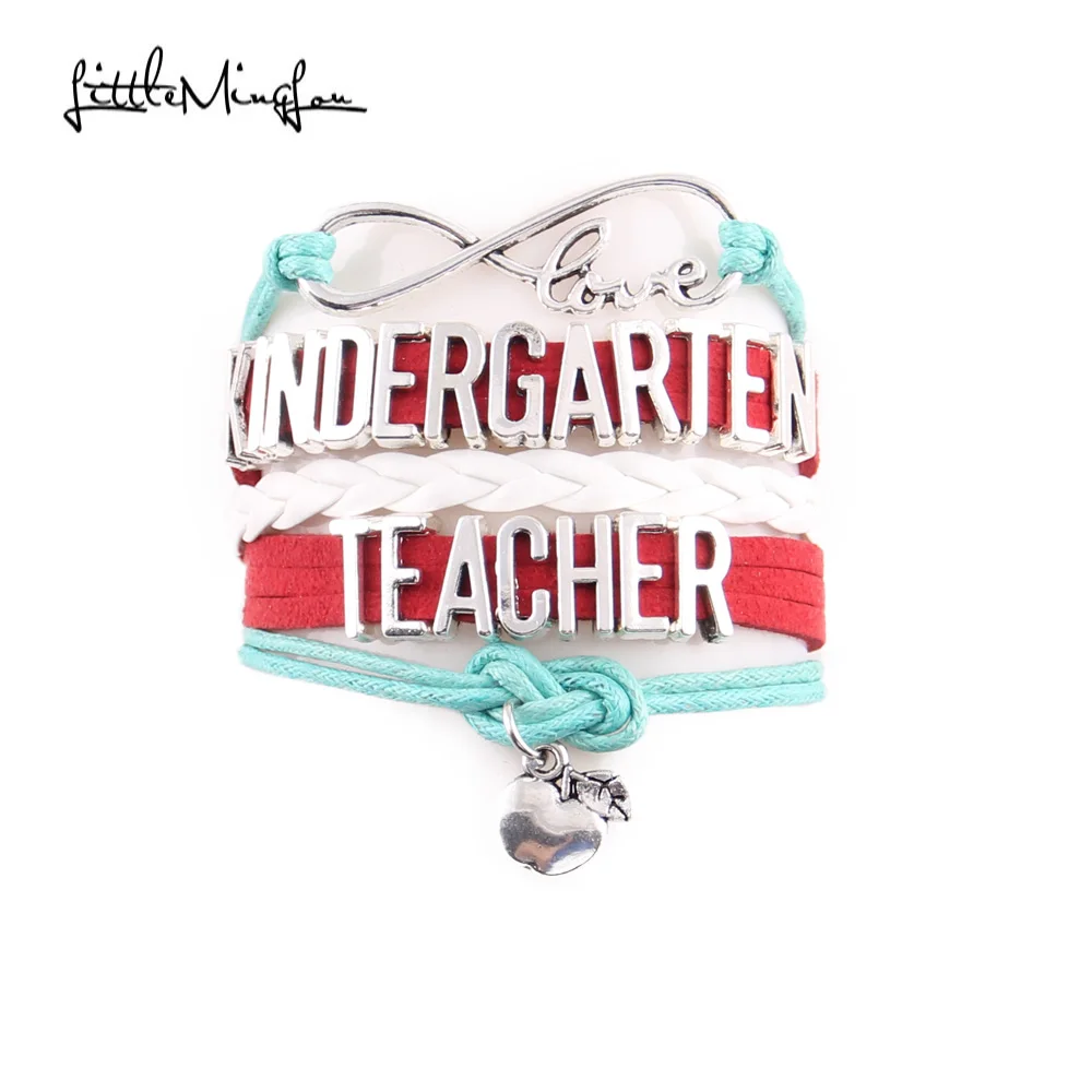LIttle Minglou Infinity Love Kindergarten Teacher bracelet Apple charm leather wrap men bracelets & bangles for women jewelry
LIttle Minglou Infinity Love Kindergarten Teacher bracelet Apple charm leather wrap men bracelets & bangles for women jewelry