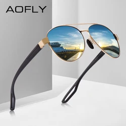 AOFLY, Для мужчин Винтаж Металлические поляризованные солнцезащитные очки Классический бренд солнечные очки авиаторы, мужские TAC линзой, солн...