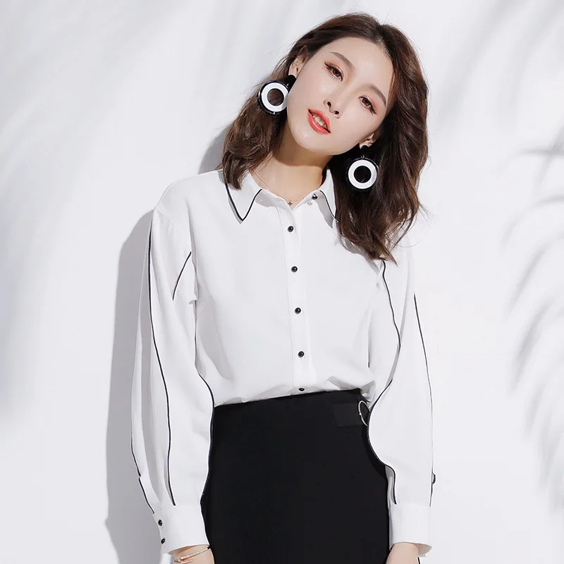 INNASOFAN Autumn-winter women's chiffon OL shirt Euro-American fashion cardigan-blouse with long sleeves and turndown collar
INNASOFAN Autumn-winter women's chiffon OL shirt Euro-American fashion cardigan-blouse with long sleeves and turndown collar