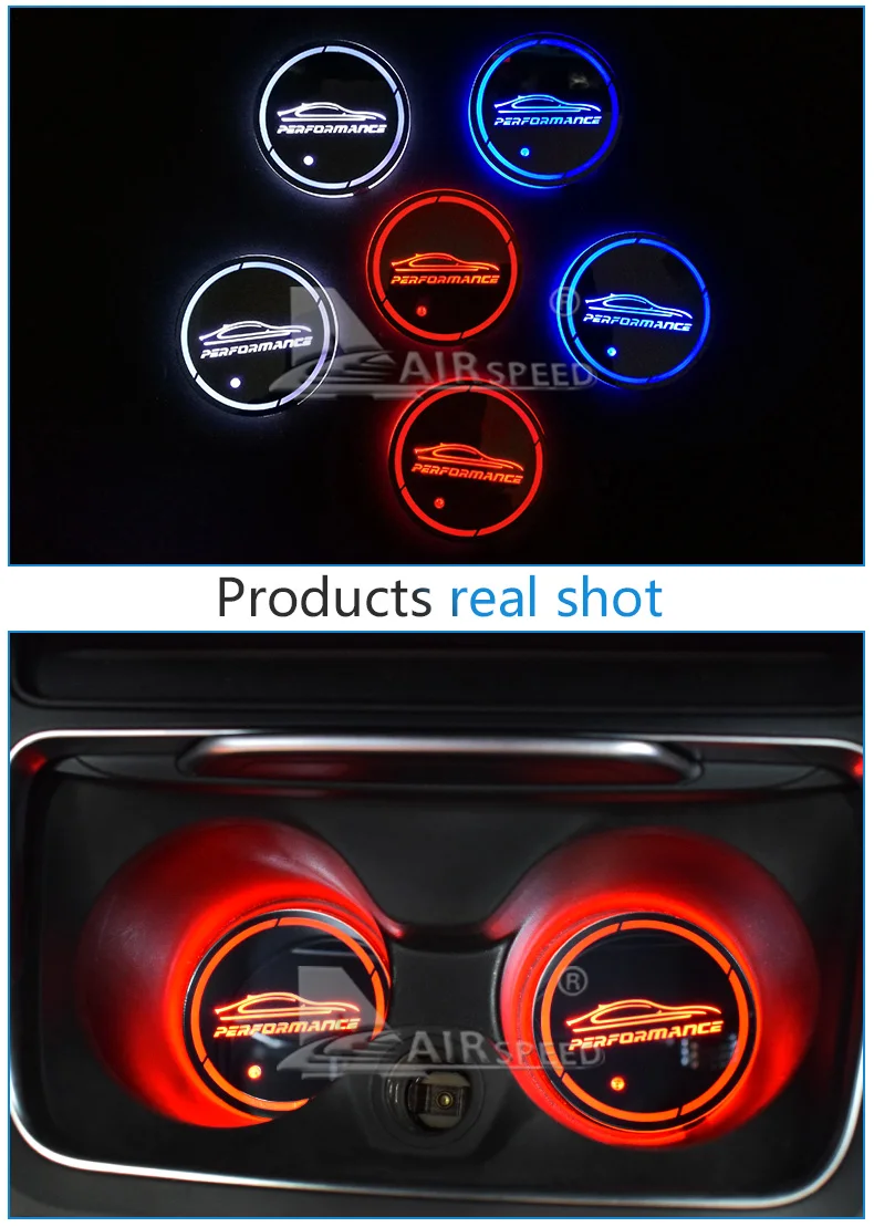 LED PERFORMANCE Car Coasters Cup Mats for BMW G30 F30 F34 F20 F10 F15 F16 F25 F26 F07 F48 E70 E90 E92 E60 E84 E87 (8)