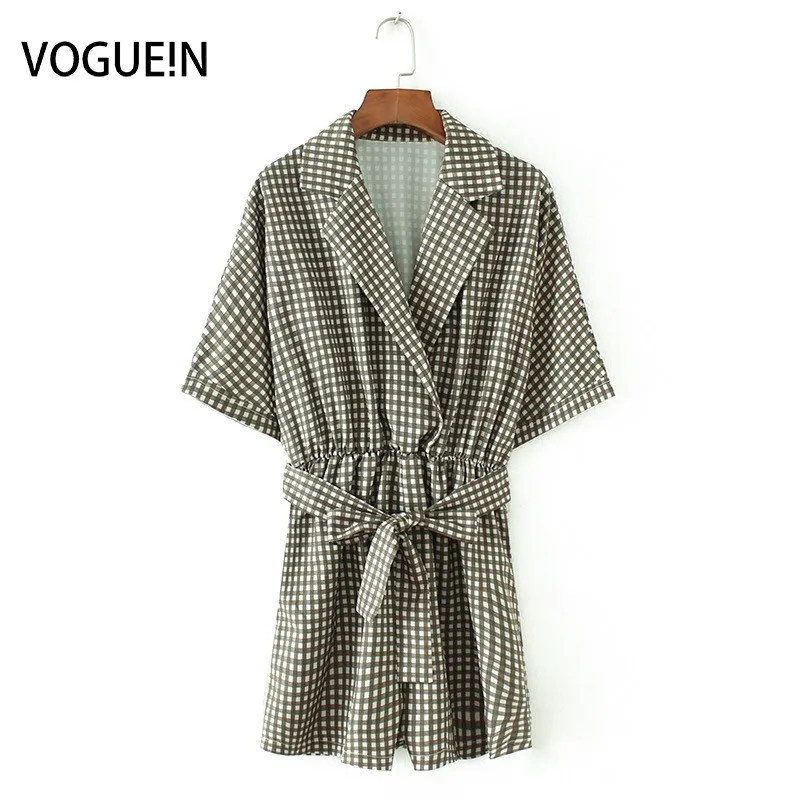 VOGUEIN New Womens Vintage Plaid Check Print Half Sleeve Tie Belt Jumpsuit Playsuits Wholesale
VOGUEIN New Womens Vintage Plaid Check Print Half Sleeve Tie Belt Jumpsuit Playsuits Wholesale
