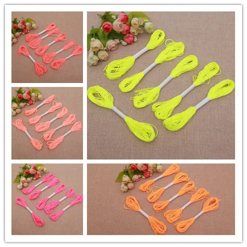 100pcs/lot Beautiful Bright Color Embroidery Cotton Cord 8M/pcs Fluorescent color Cross Stitch Thread For Sewing Skeins Craft
100pcs/lot Beautiful Bright Color Embroidery Cotton Cord 8M/pcs Fluorescent color Cross Stitch Thread For Sewing Skeins Craft