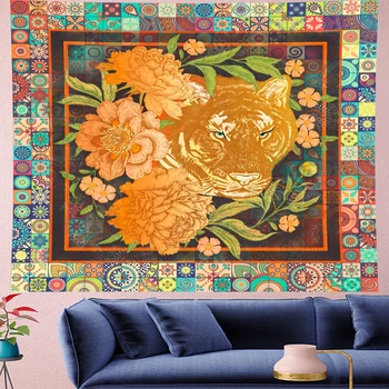 Retro gold tiger indian mandala Tapestry Bohemian Geometry Polyester Wall Hanging Table Cloth Curtain Blanket Yoga Mat Blanket 
Retro gold tiger indian mandala Tapestry Bohemian Geometry Polyester Wall Hanging Table Cloth Curtain Blanket Yoga Mat Blanket