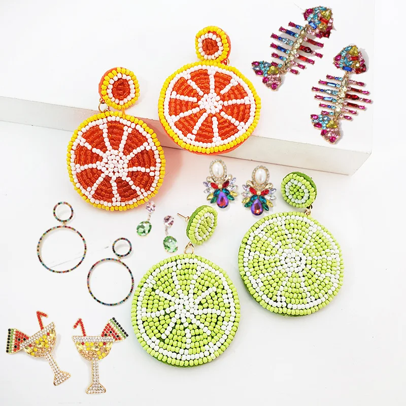 Trendy Big Dangle Earrings Crystal Statement Earring Statement Fruit watermelon Orange Earrings For Women Wedding Gifts Jewelry
Trendy Big Dangle Earrings Crystal Statement Earring Statement Fruit watermelon Orange Earrings For Women Wedding Gifts Jewelry