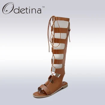 Odetina Brown Roman Style Lace Up Women Gladiator Sandals 4 Colors 2019 Open Toe Knee High Summer Flat Summer Shoes Plus Size 46
Odetina Brown Roman Style Lace Up Women Gladiator Sandals 4 Colors 2019 Open Toe Knee High Summer Flat Summer Shoes Plus Size 46