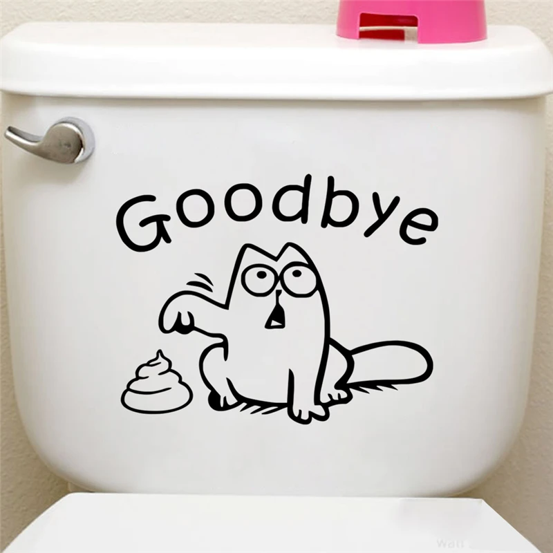 cute black cat say goodbye toilet wall decals bathroom shop window car tank home decor cartoon animal stickers vinyl mural art
cute black cat say goodbye toilet wall decals bathroom shop window car tank home decor cartoon animal stickers vinyl mural art