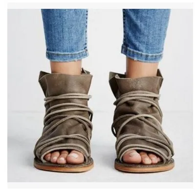 Lady Sexy Party Gladiator Bohemia Andals Shoes Plus Size 34-43 Women Summer Flat Bandage Pu Leather Sandals Shoes
Lady Sexy Party Gladiator Bohemia Andals Shoes Plus Size 34-43 Women Summer Flat Bandage Pu Leather Sandals Shoes