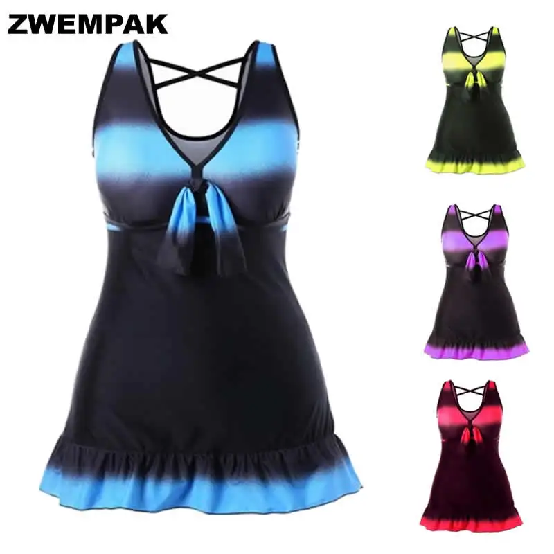 Plus Size XL-5XL One-piece Swimsuit Gradient Sleeveless Women SwimDress 2019 Big Sizes Female Bathing suits Woman's Beachwear
Plus Size XL-5XL One-piece Swimsuit Gradient Sleeveless Women SwimDress 2019 Big Sizes Female Bathing suits Woman's Beachwear