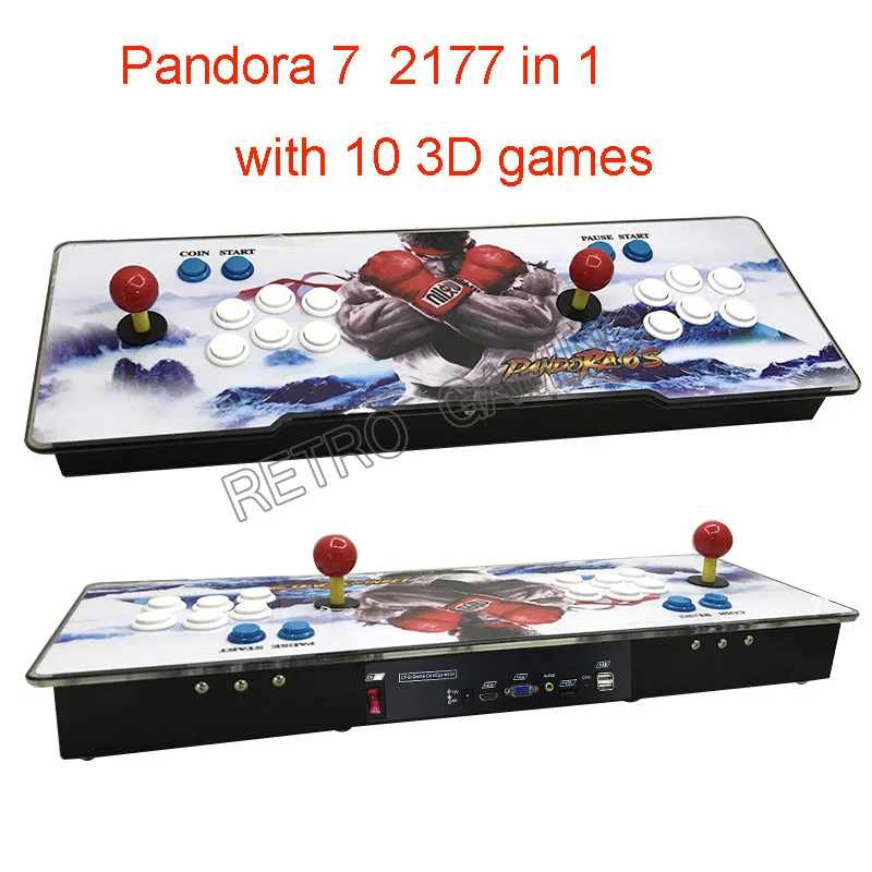 3D Pandora arcade game console 2177 / 2263 / 2362 in 1 family LED playstation for children 2 players HDMI VGA output to TV
3D Pandora arcade game console 2177 / 2263 / 2362 in 1 family LED playstation for children 2 players HDMI VGA output to TV