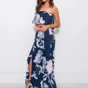 Summer Women Jumpsuit Set Ruffle Floral Printed Chiffon Off Shoulder Crop Tops + Split Pants Clothes BMF88
Summer Women Jumpsuit Set Ruffle Floral Printed Chiffon Off Shoulder Crop Tops + Split Pants Clothes BMF88