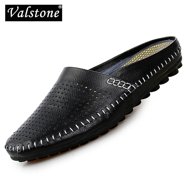 Valstone Genuine Leather Men's mules slippers Casual Shoes Luxury sandals Men's summer Moccasins Breathable Slip-on Black white
Valstone Genuine Leather Men's mules slippers Casual Shoes Luxury sandals Men's summer Moccasins Breathable Slip-on Black white