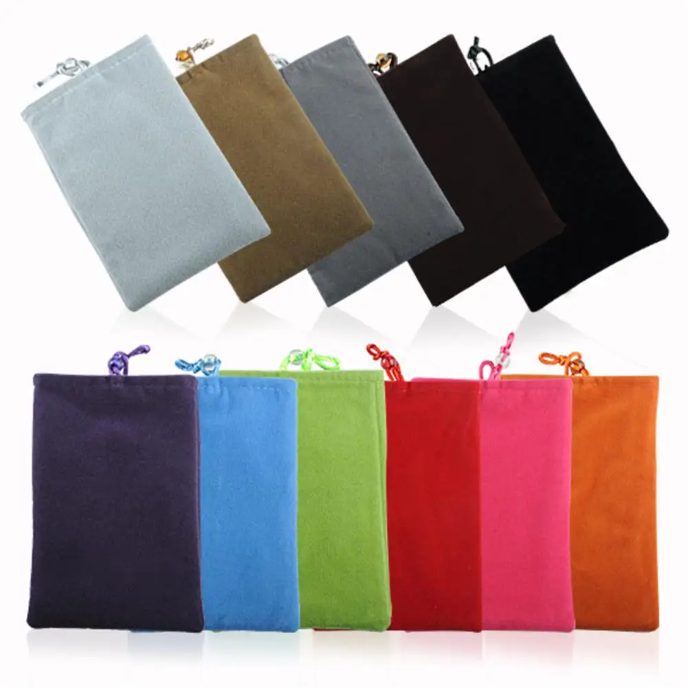 

Universal Flannel Soft Cloth Pouch Bag for iphone for Samsung phone MP3 Mp4 Cellphone Portable Bag For Huawei For Xiaomi LG