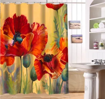 Popular Custom Beauty poppy Bathroom Shower Curtain beautiful Bathroom Decor polyester shower curtain fabric
Popular Custom Beauty poppy Bathroom Shower Curtain beautiful Bathroom Decor polyester shower curtain fabric
