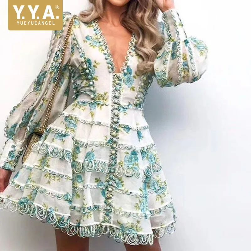 Fashion Elegant Lace Printing Slim Fit Women Dress Long Sleeve Deep V-Neck Praty Dress High Waist Lantern Sleeve Vintage Dress
Fashion Elegant Lace Printing Slim Fit Women Dress Long Sleeve Deep V-Neck Praty Dress High Waist Lantern Sleeve Vintage Dress
