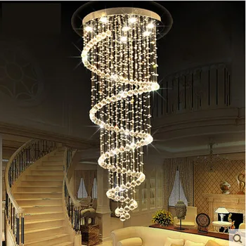 Z D70CM X H220CM Modern LED Crystal Chandelier Rain Drop Spiral Design Ceiling Light Fixture For Restaurant Revolving Stair Lamp
Z D70CM X H220CM Modern LED Crystal Chandelier Rain Drop Spiral Design Ceiling Light Fixture For Restaurant Revolving Stair Lamp