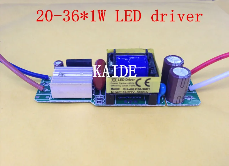 2 шт. 20-36*1 Вт Светодиодный драйвер 20w25w30w36w источник питания Вход AC85-277V выход DC60-130V
