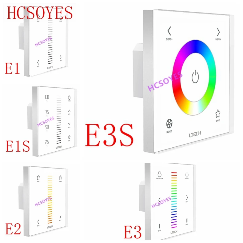 LTECH E1 E1S Dimming/ E2 CT/ E3 E3S RGB Touch Panel Wall Mount Dimmer DC12-24V Input 4A*2CH Output Switch Controller
LTECH E1 E1S Dimming/ E2 CT/ E3 E3S RGB Touch Panel Wall Mount Dimmer DC12-24V Input 4A*2CH Output Switch Controller