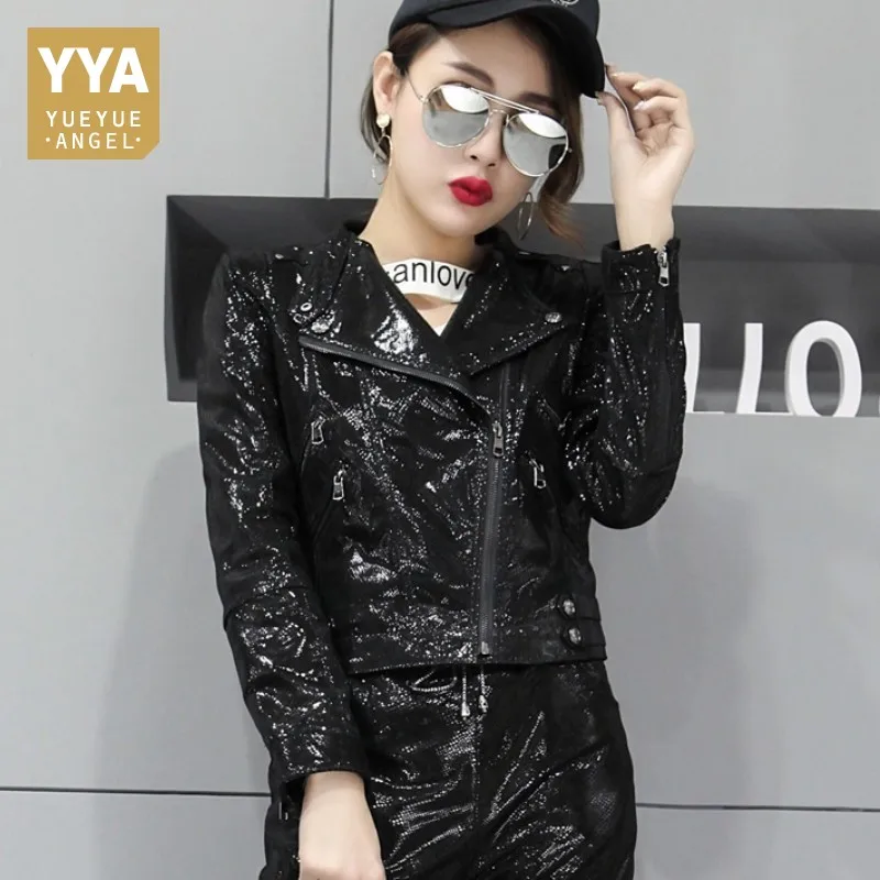 2019 Autumn Winter Genuine Leather Jackets Women Sequins Snakeskin Printing Slim Fit Short Sheepskin Real Leather Coats Female
2019 Autumn Winter Genuine Leather Jackets Women Sequins Snakeskin Printing Slim Fit Short Sheepskin Real Leather Coats Female