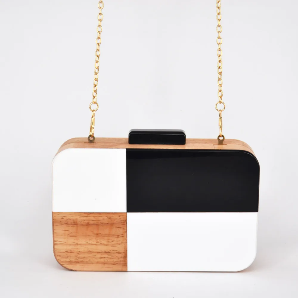 Wood design Women evening party Bag Wood design Women evening party Bag