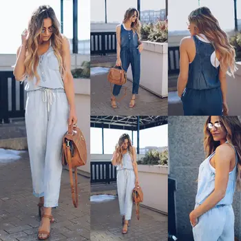 Hot Fashion Causal Summer Jumpsuits Women Ladies Clothes 2 Style Sleeveless Elastic Waist Belt High Waist Solid Slim Jumpsuits
Hot Fashion Causal Summer Jumpsuits Women Ladies Clothes 2 Style Sleeveless Elastic Waist Belt High Waist Solid Slim Jumpsuits