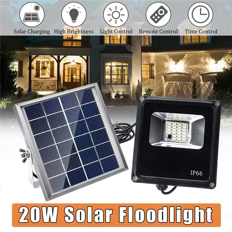 Smuxi Waterproof Solar Floodlights 20W Remote Control + Timer + Lighting Control Outdoor Lighting LED Spotlight Garden Lamp
Smuxi Waterproof Solar Floodlights 20W Remote Control + Timer + Lighting Control Outdoor Lighting LED Spotlight Garden Lamp