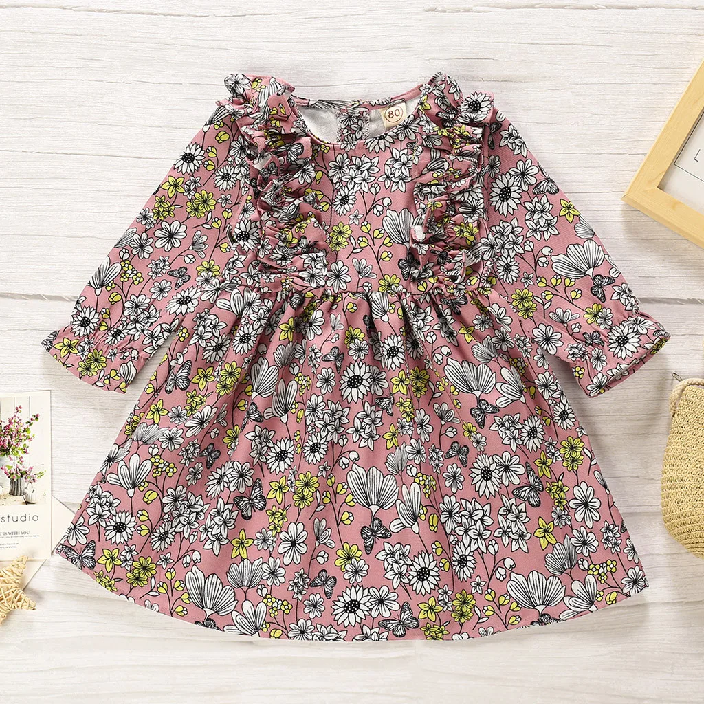Autumn Girls Dress Fro Children Toddler Kids Baby Girls Long Sleeve Floral Print Ruffled Casual Princess Dress Casual vestidos
Autumn Girls Dress Fro Children Toddler Kids Baby Girls Long Sleeve Floral Print Ruffled Casual Princess Dress Casual vestidos