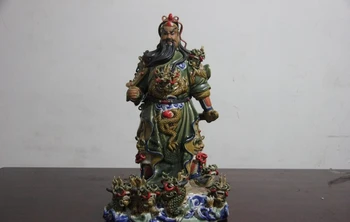 free shipping 18 Chinese pottery porcelain 9 Dragon Stand GuanGong Guan Yu Warrior God Statue
free shipping 18 Chinese pottery porcelain 9 Dragon Stand GuanGong Guan Yu Warrior God Statue