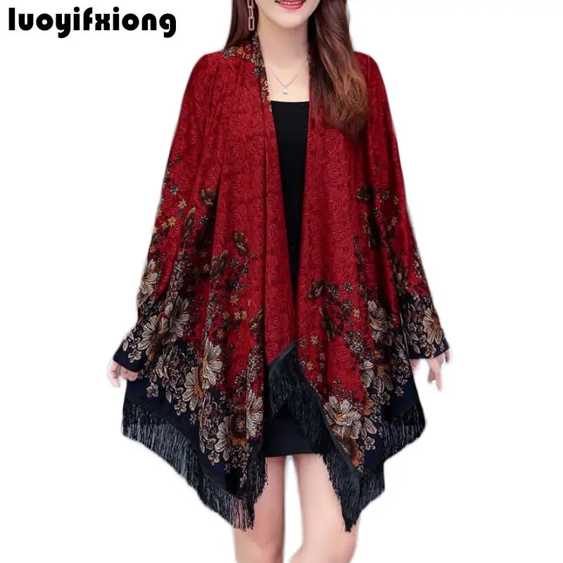 Kimono Cardigan Print Womens Tops and Blouses Long Sleeve Loose Tassel Hem Blouse Women Shirts Plus Size Blusas Chemisier Femme
Kimono Cardigan Print Womens Tops and Blouses Long Sleeve Loose Tassel Hem Blouse Women Shirts Plus Size Blusas Chemisier Femme
