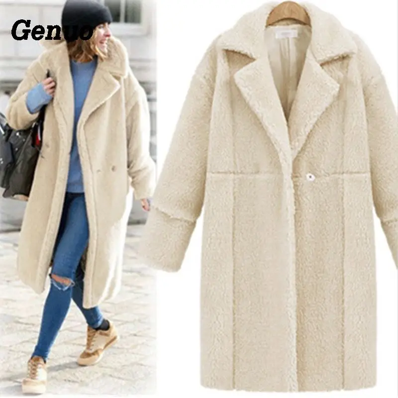 Genuo Women Fur Coat 2018 Winter Fluffy Shaggy Long Faux Fur Coat Fashion Thick Warm Jacket Black/Beige Plus Size Outwear parkas
Genuo Women Fur Coat 2018 Winter Fluffy Shaggy Long Faux Fur Coat Fashion Thick Warm Jacket Black/Beige Plus Size Outwear parkas