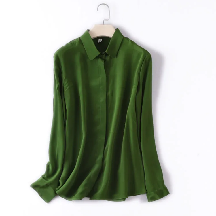 100% natural silk Blouses OL Solid Color Long Sleeve Real Silk Ginger Blouse Tops for women Office Wear Shirts work Blouses
100% natural silk Blouses OL Solid Color Long Sleeve Real Silk Ginger Blouse Tops for women Office Wear Shirts work Blouses