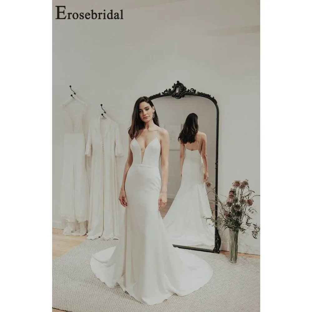 Erosebridal New Arrival Sexy Wedding Dresses 2019 Spaghetti Straps V-Neck Wedding Gowns Sleeveless Women Open Back Bridal Dress
Erosebridal New Arrival Sexy Wedding Dresses 2019 Spaghetti Straps V-Neck Wedding Gowns Sleeveless Women Open Back Bridal Dress